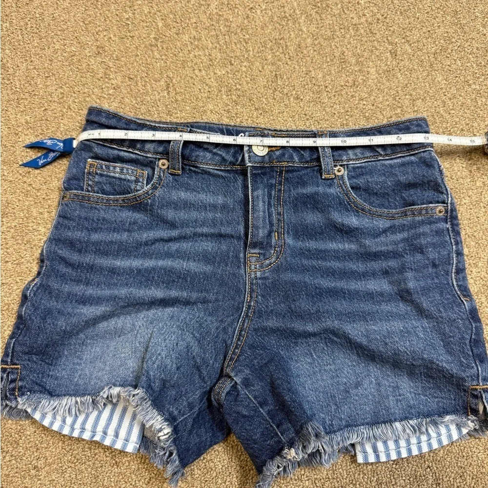 Cat & Jack: Girls Blue Raw Denim Shorts, Size L (10-12)